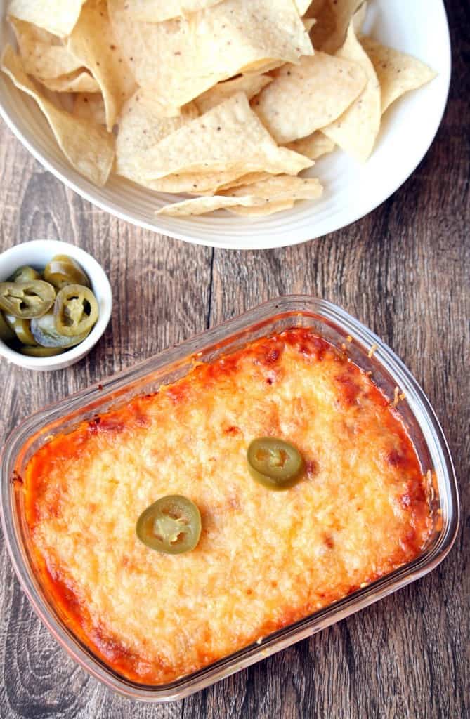 3 Ingredients Bean Dip – Refried Beans Dip in a bowl