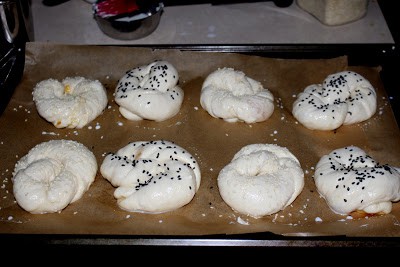 Sprinkled sesame seeds. ready to baked.