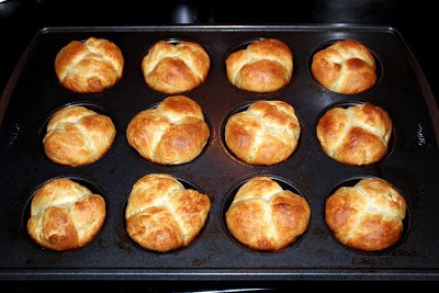 Cloverleaf Dinner Rolls in a cupcake tin