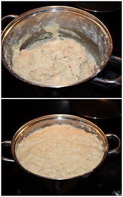 Mixing the dough in a pot