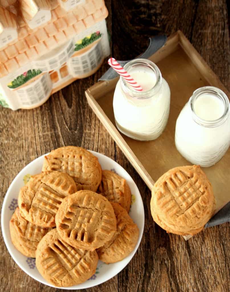 Peanut Butter Cookies with milk on the side
