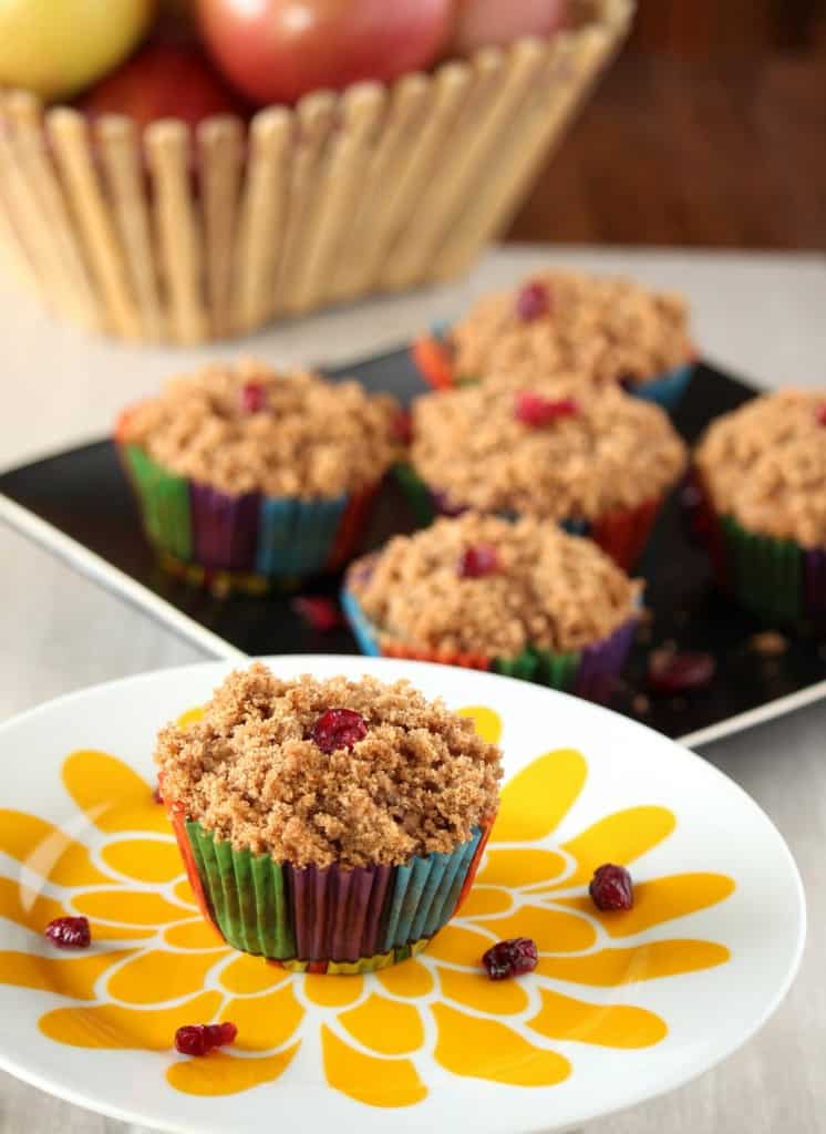Whole wheat Apple Cranberry muffins is ready to serve