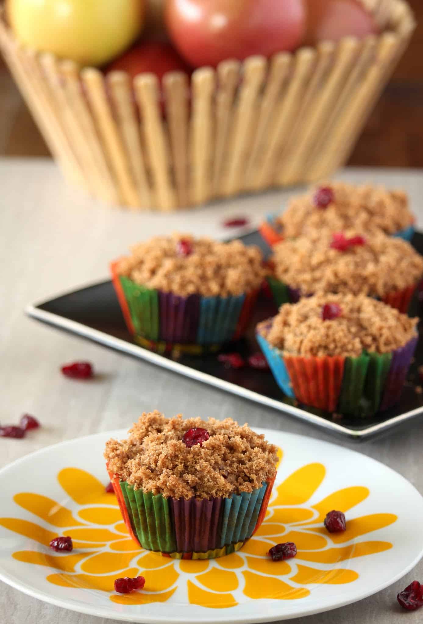 Whole Wheat Apple Cranberry Muffins with Streusel Topping – Egg less Recipe Whole wheat Apple Cranberry muffins %%
