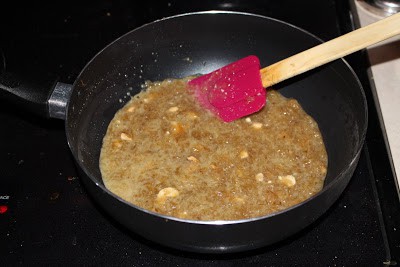 cooking the lauki burfi