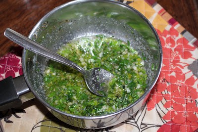 herbs and garlic in butter