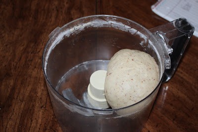 Kneading the dough in a food processor