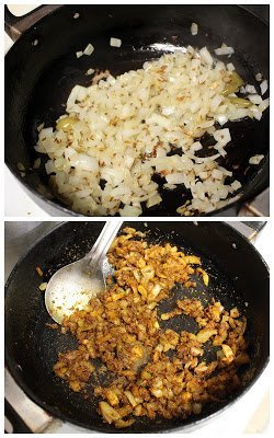 Frying the ingredients 