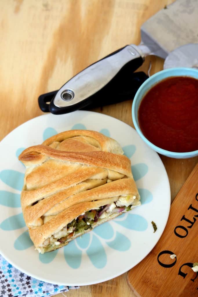 Stuffed Braided Bread served with sauce