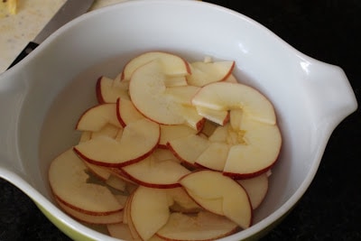 Sliced Apple in a bowl with water