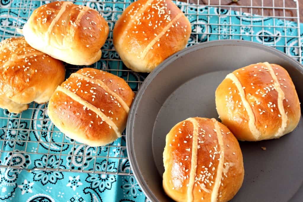 Chinese Coconut Buns in a Plate