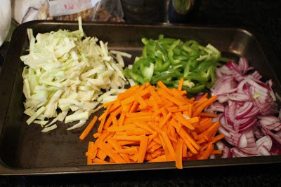 Sliced Vegetables in a tray