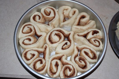 cinnamon roll dough ready to bake