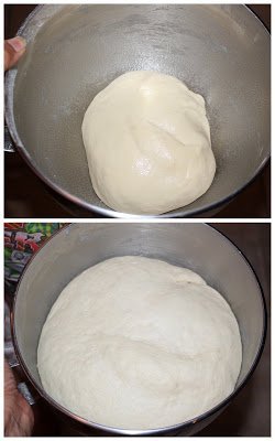 proofed dough for cinnamon rolls