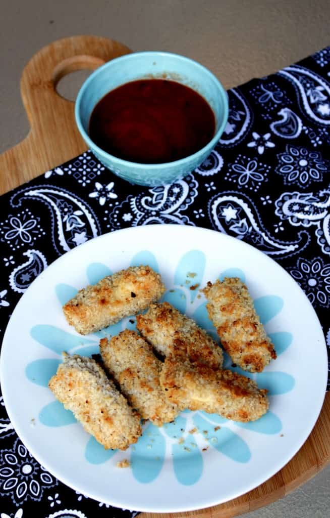 Mozzarella Sticks with ketchup.