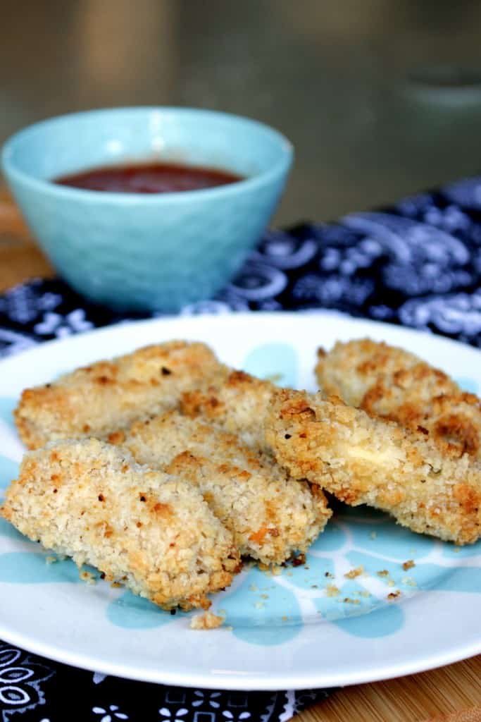 Egg less and baked Mozzarella Sticks ready to eat.