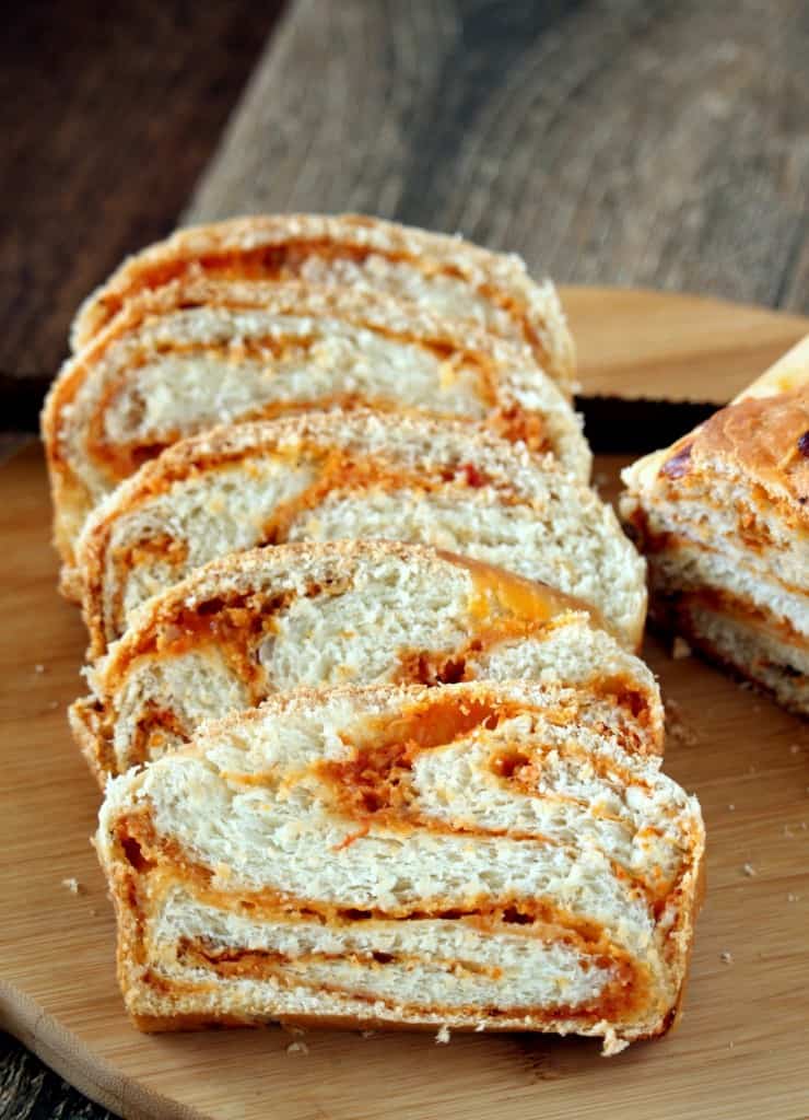 Pizza Swirl Bread slices