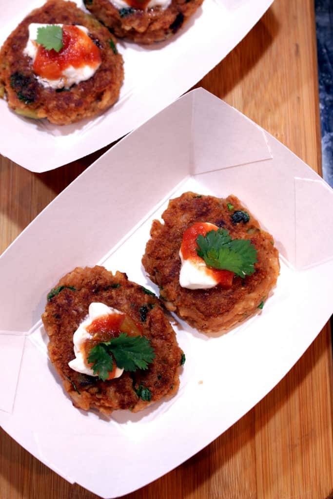 Refried Bean Cakes in a Tray