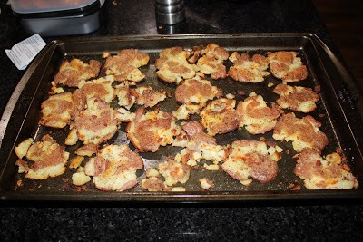 Roasted smashed red potatoes