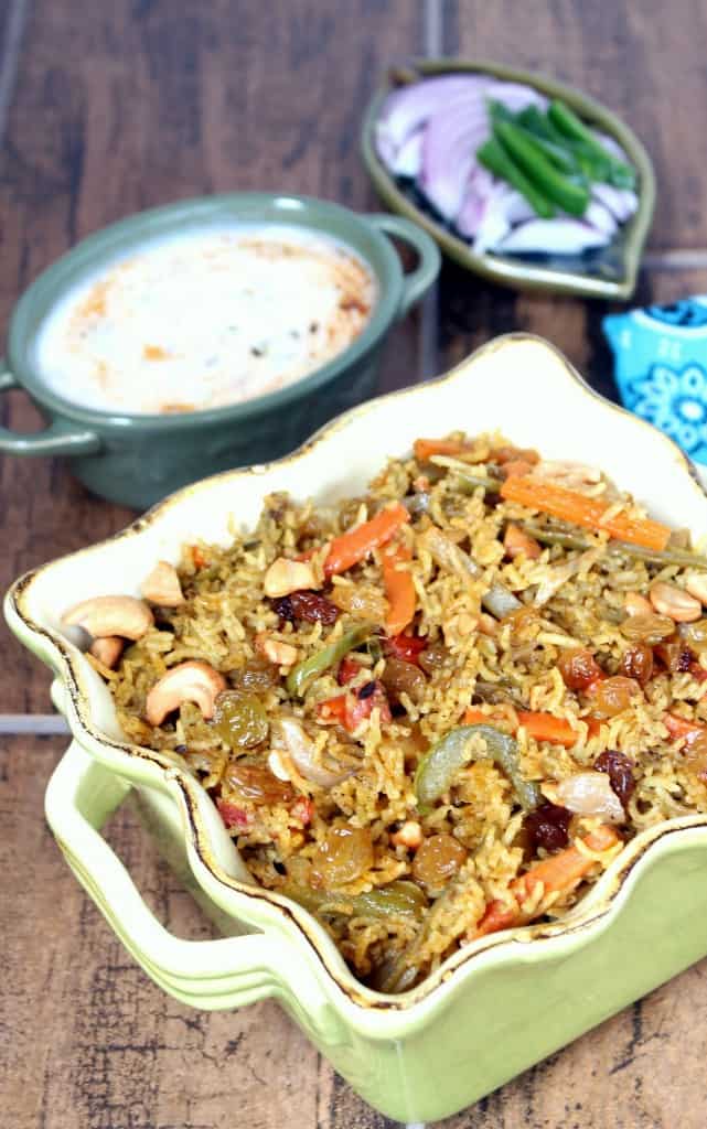 Vegetable Biriyani in a dish