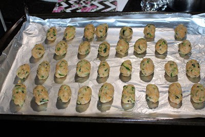 shaped tater tots in tray