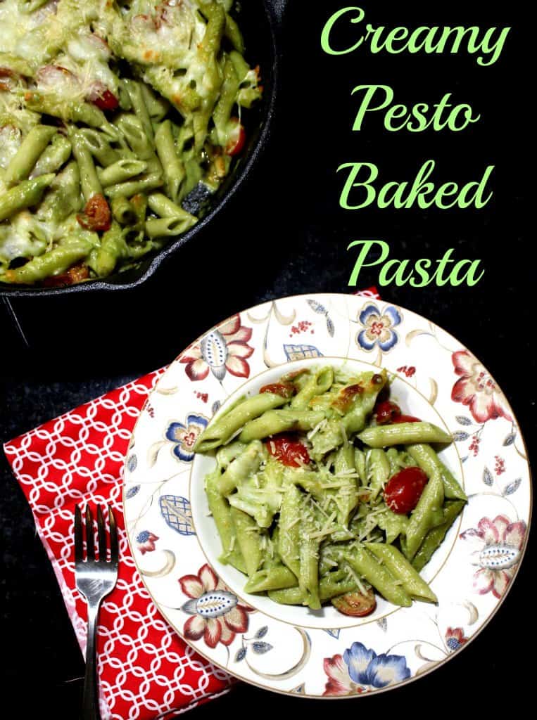 Creamy Pesto Baked Pasta – Baked Pasta with Pesto and Cherry Tomatoes