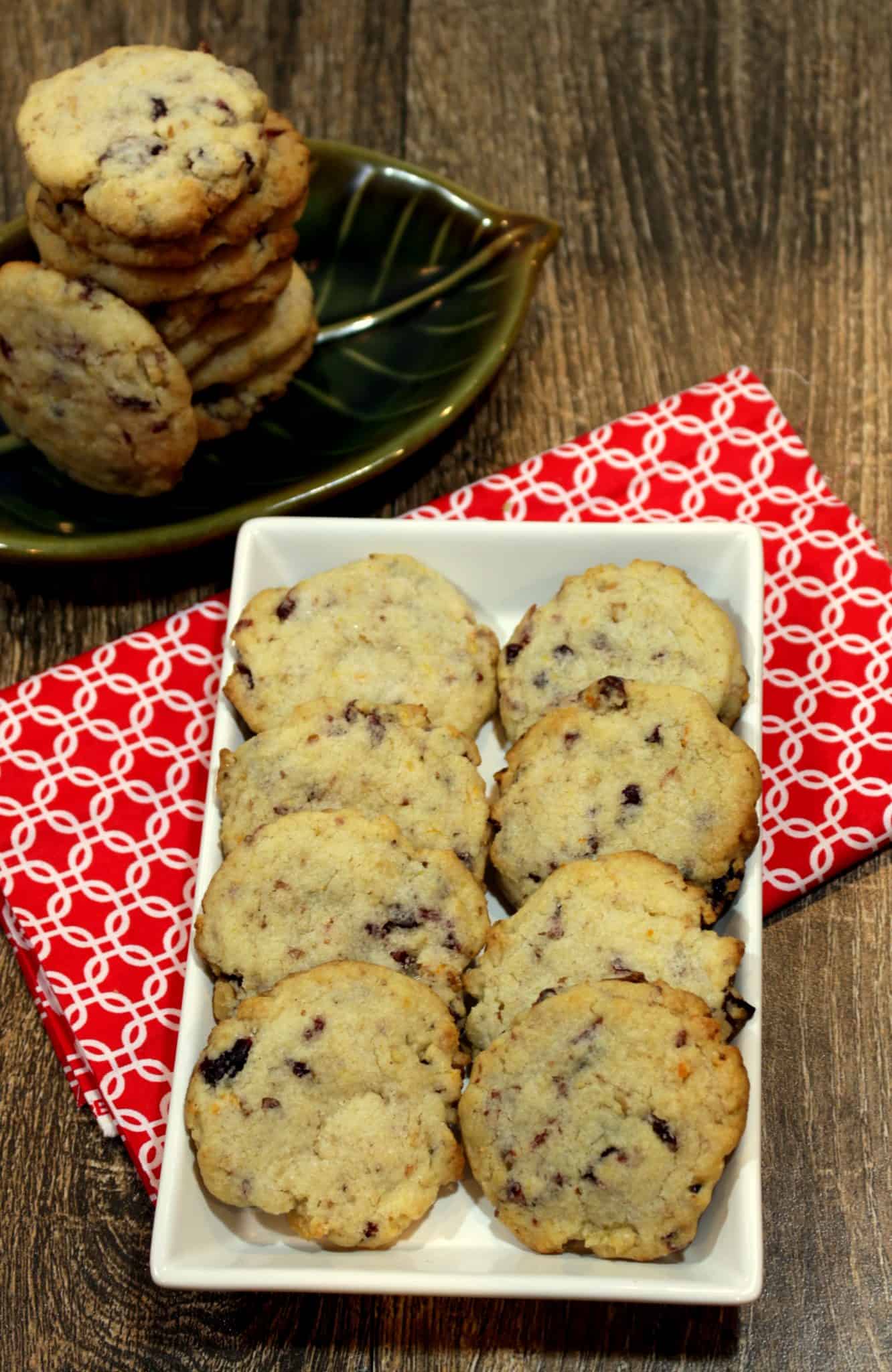 Delicious Cranberry Walnut Cookies in two different plates