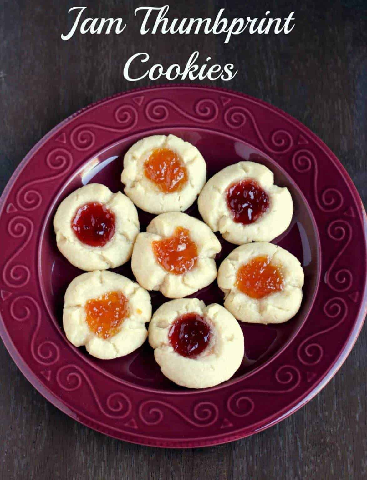 Jam Thumbprint Cookies - Egg-Less Jam Cookies - My Cooking Journey