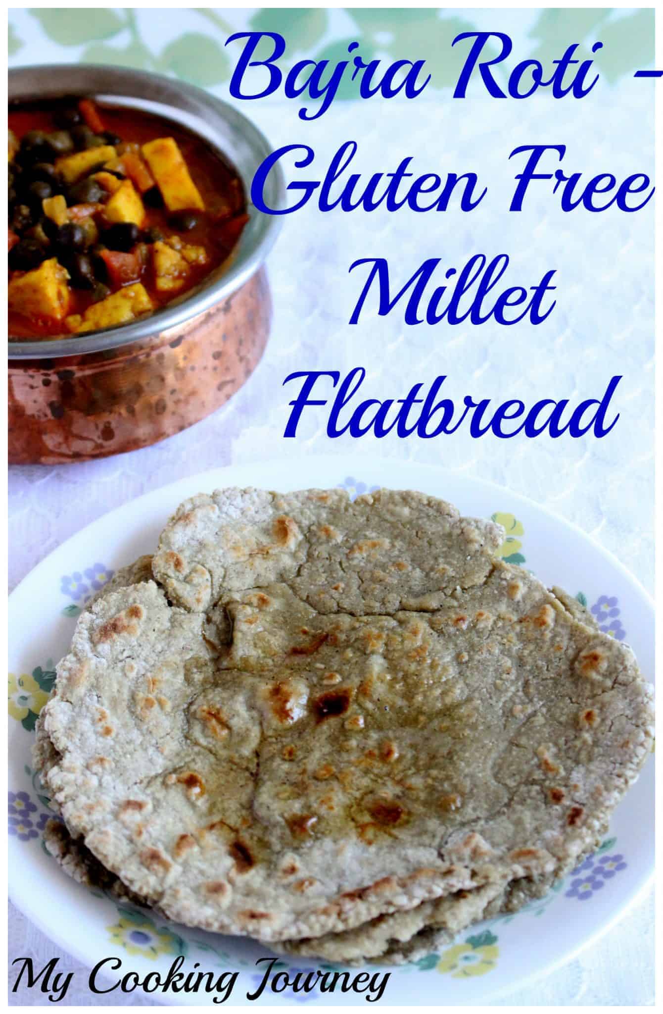 Millet Flatbread with Hara cholia and paneer subzi