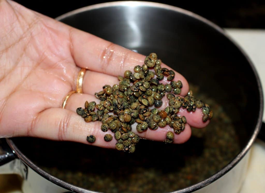 Soaking the lentils