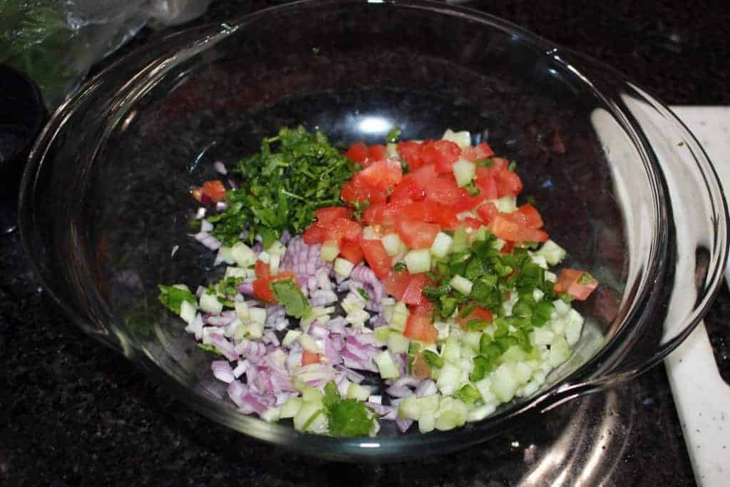 Chopping vegetables