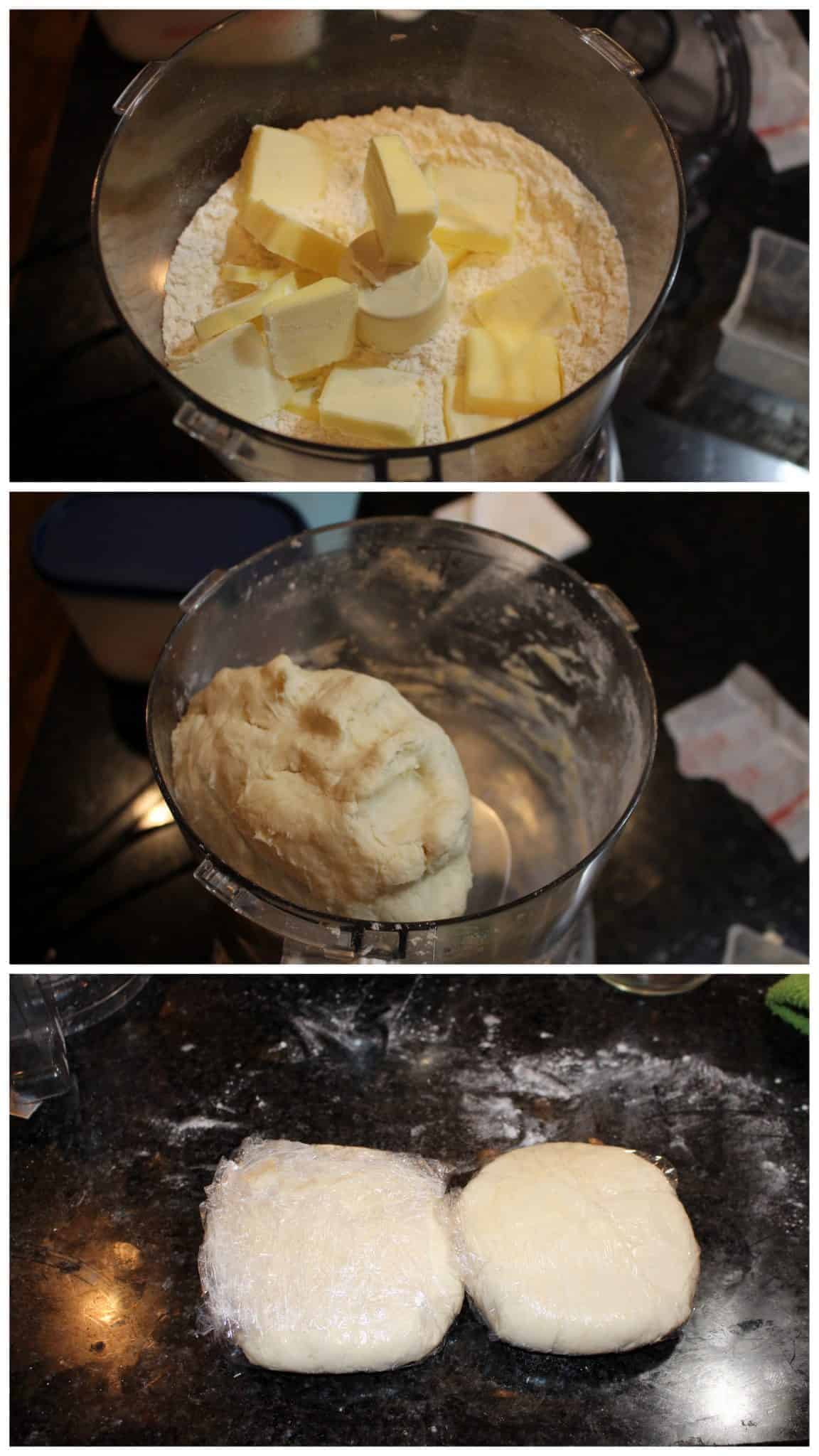 Process shot to make empanada dough in food processor