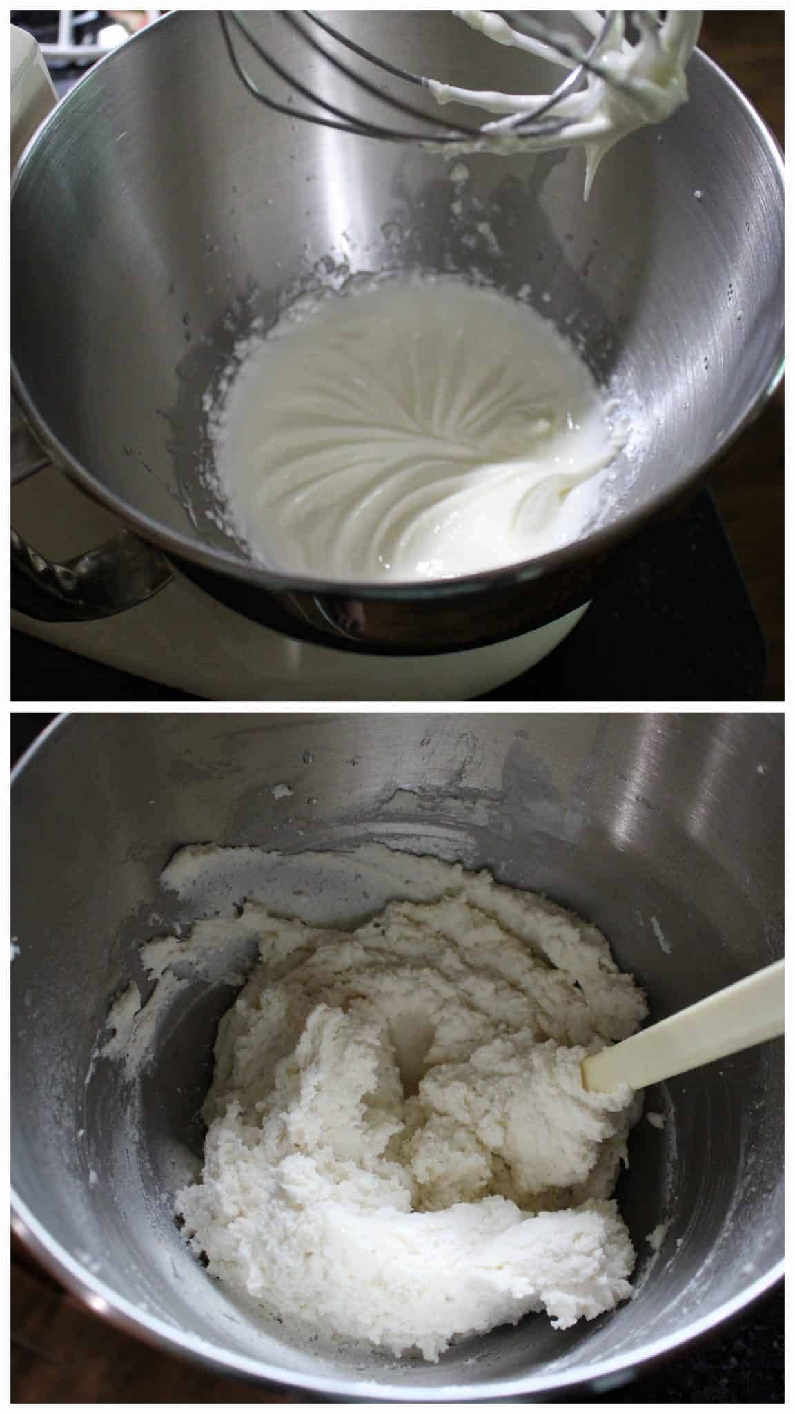 butter, sugar and oil beaten in a stand mixer and made into dough