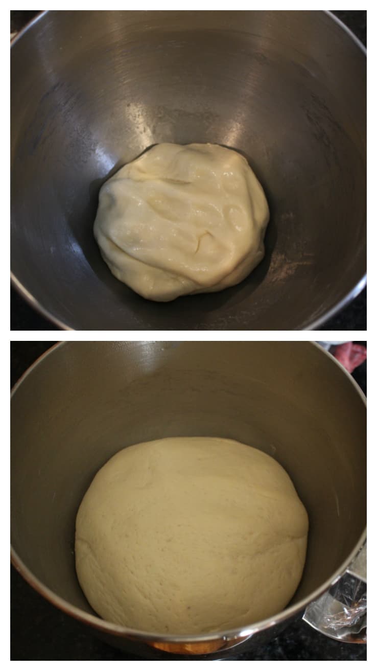making dough for homemade pretzel