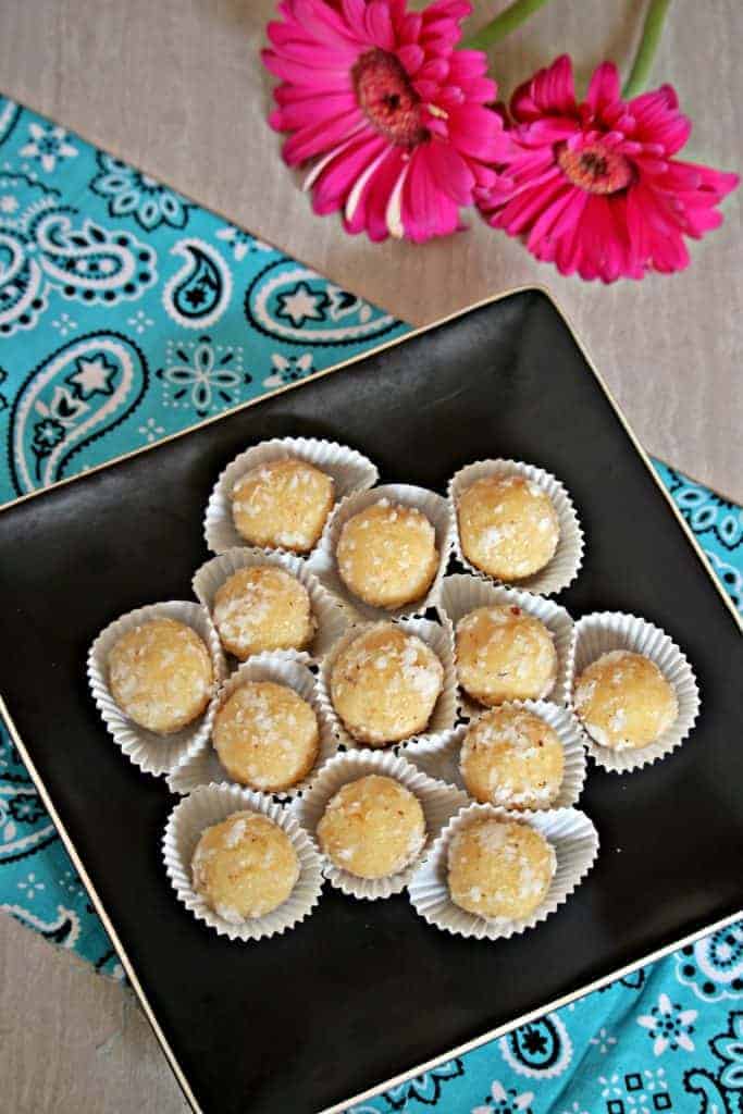 Coconut ladoo on plate