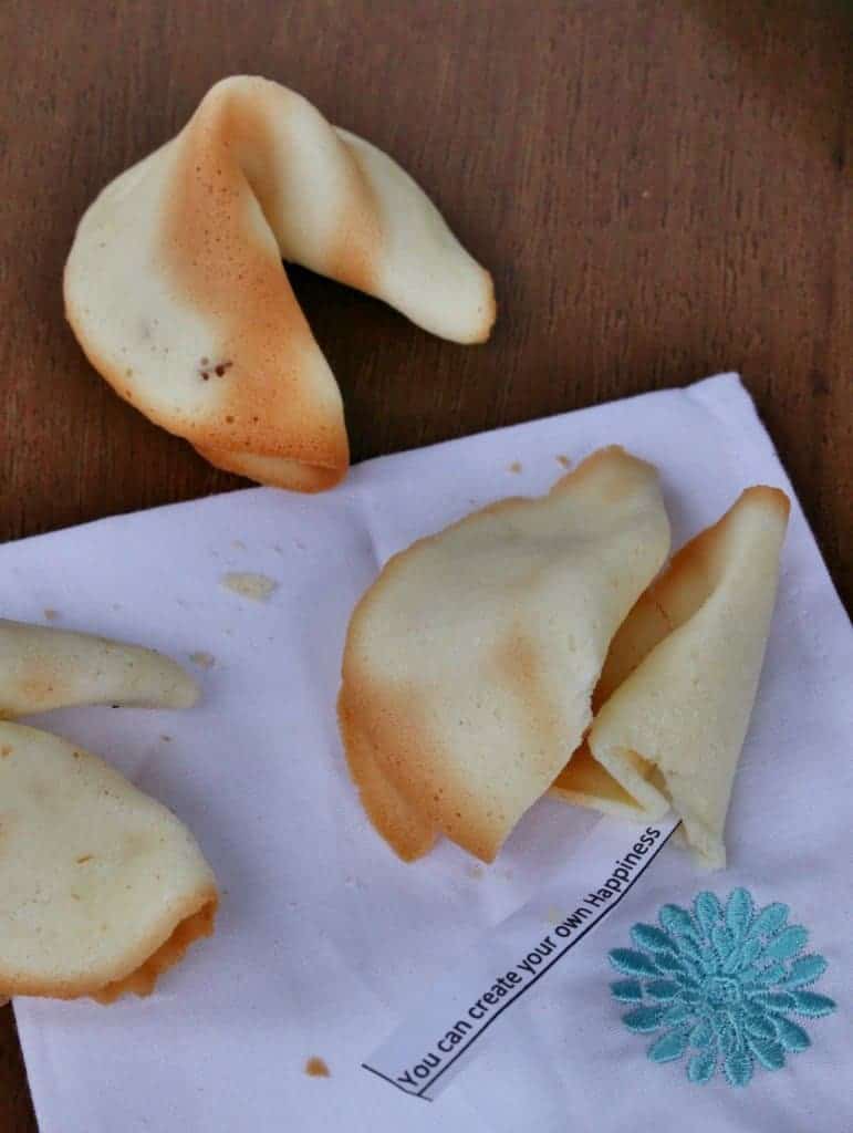 Chinese Fortune Cookies on a napkin