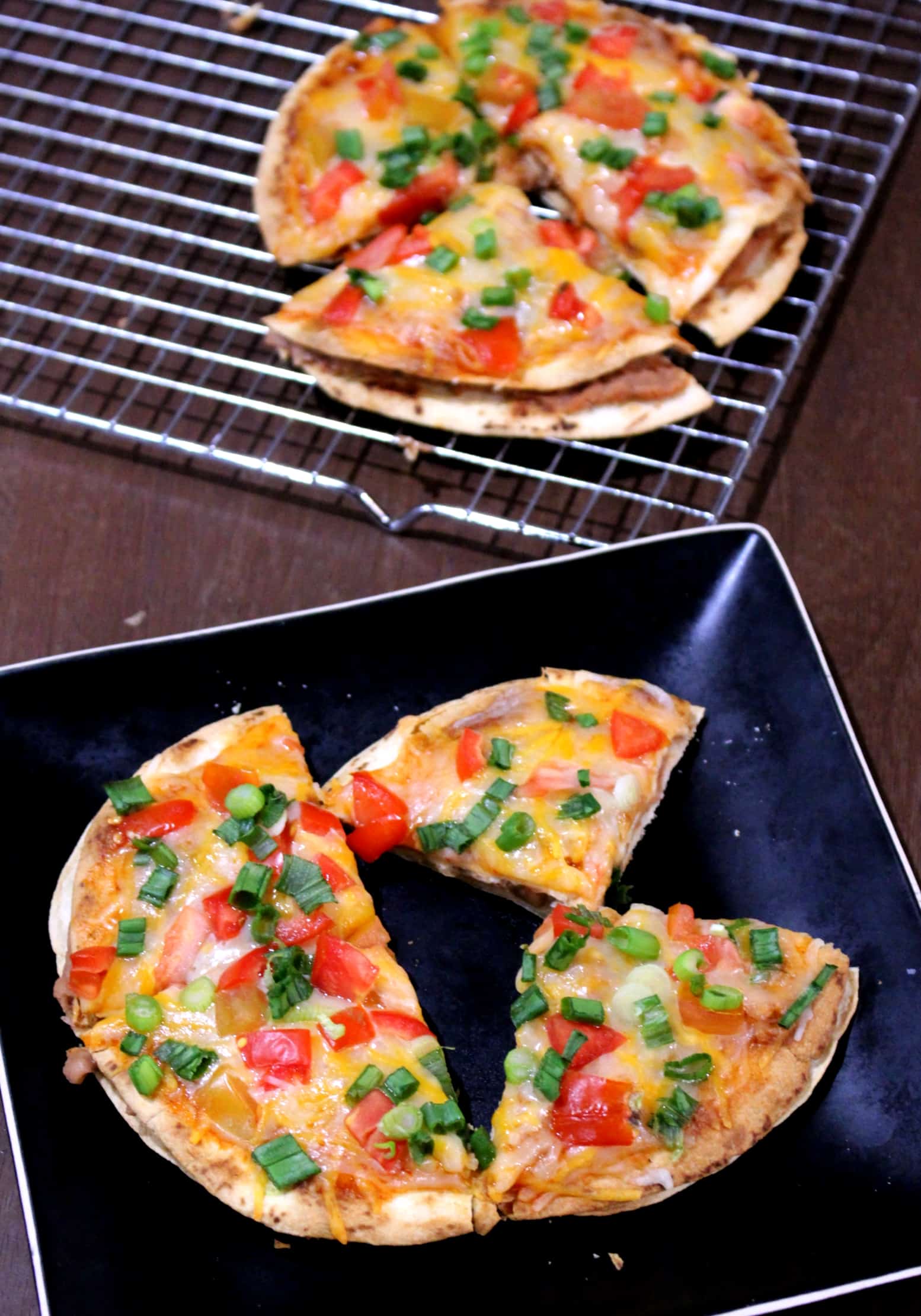 Mexican Pizza served in a dish