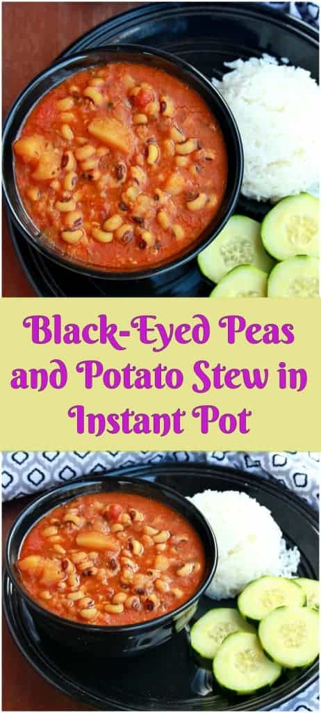 black eyed peas stew with rice and cucumber