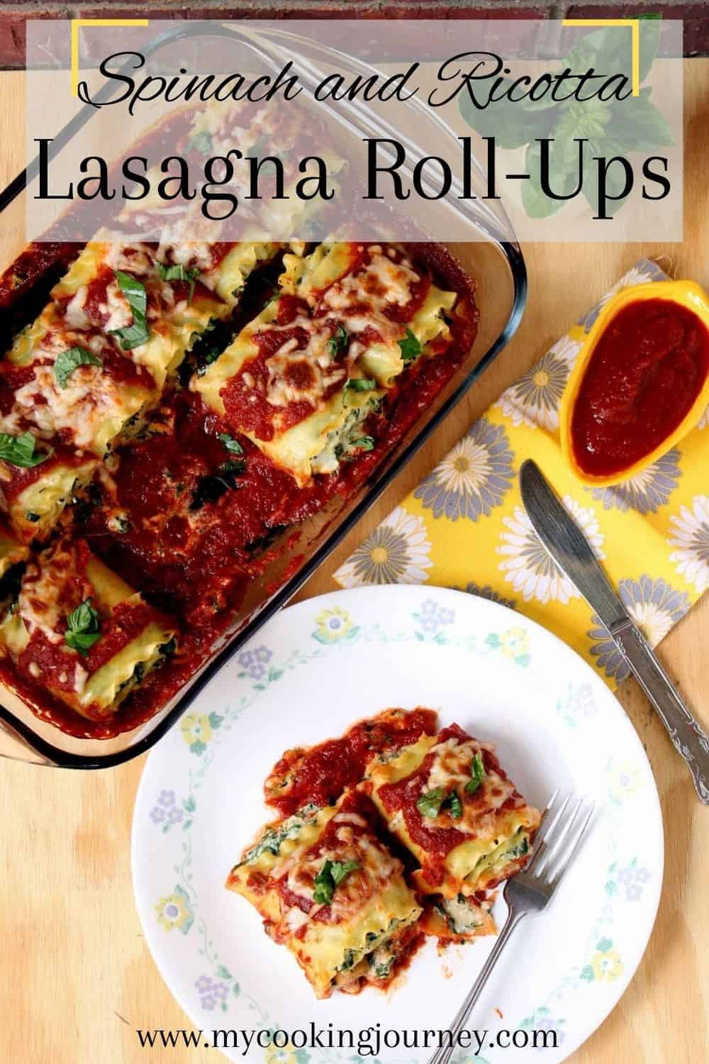 Spinach And Ricotta Cheese Lasagna Roll-Ups - My Cooking Journey