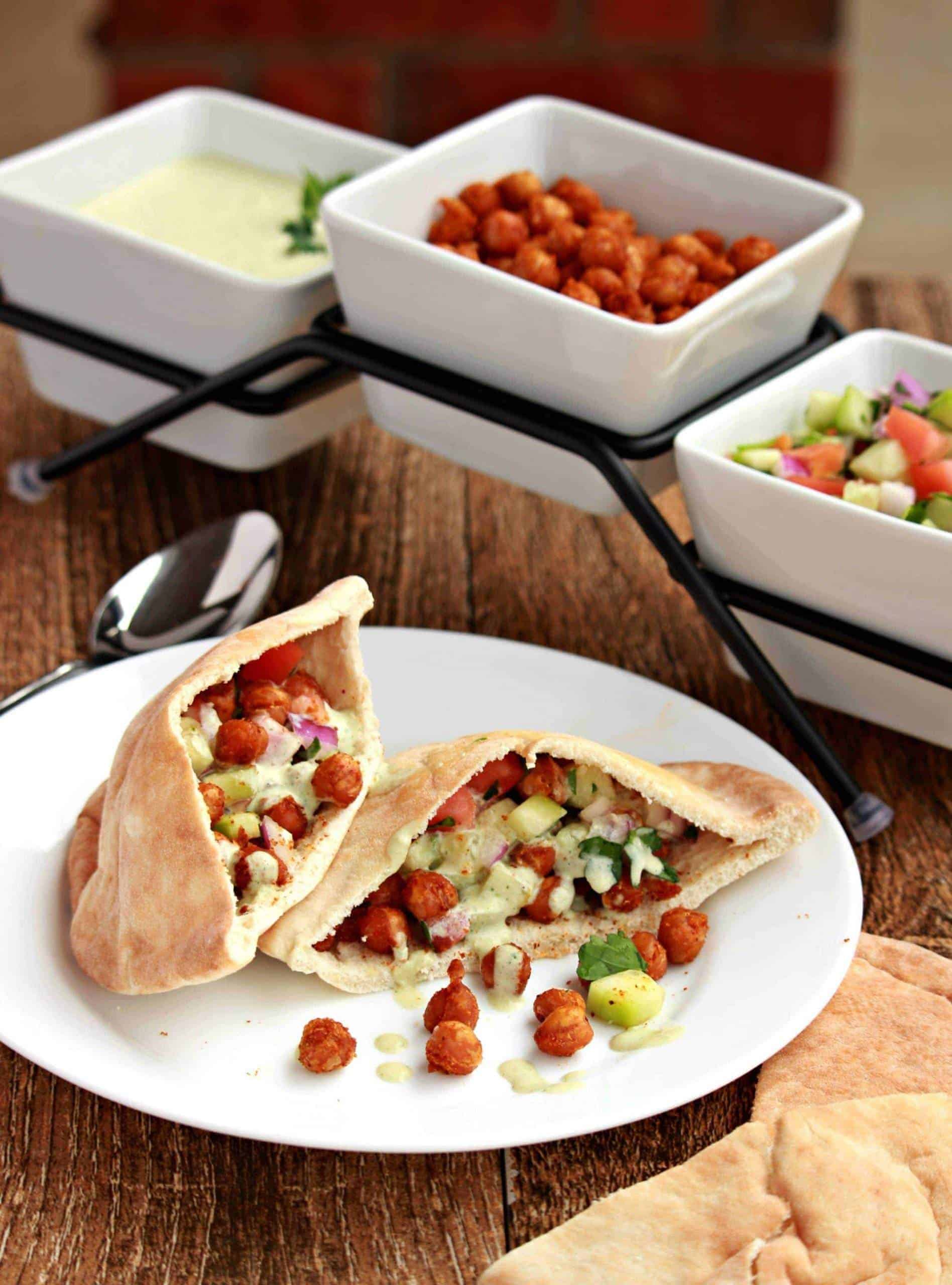 wraps with chickpeas and vegetables