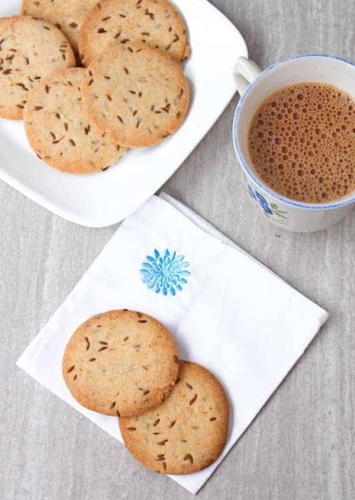jeera cookies with tea on the side