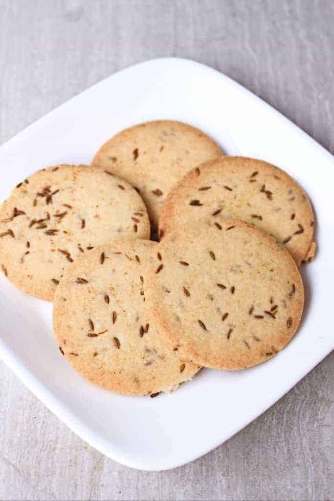 cumin cookies in a plate