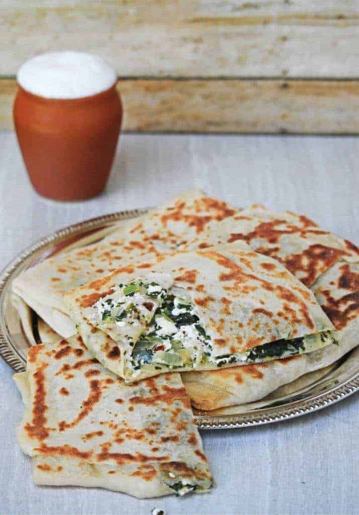 Gozleme | Turkish Spinach and Feta Flatbread