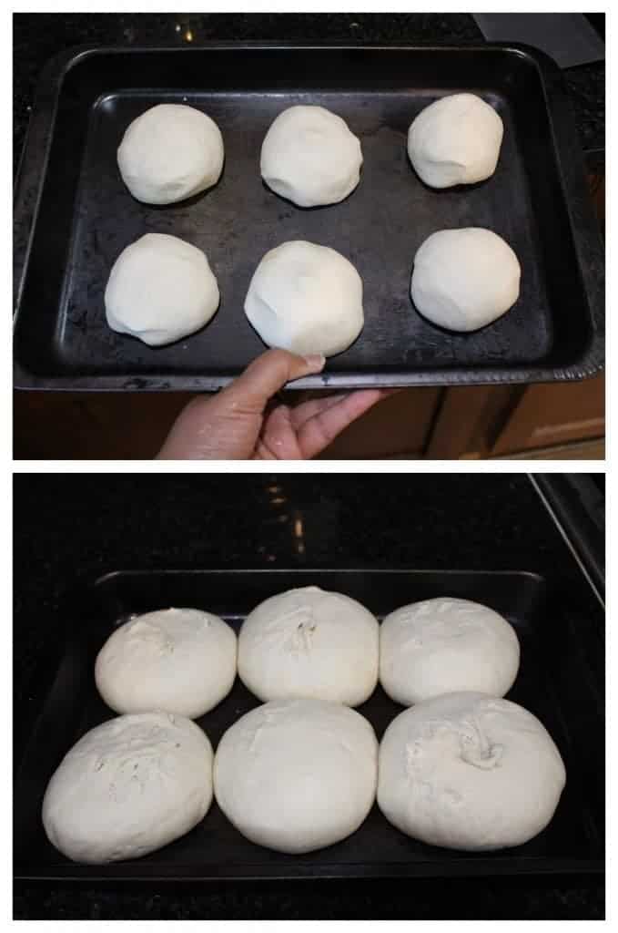 gozleme dough shaped and proofed again