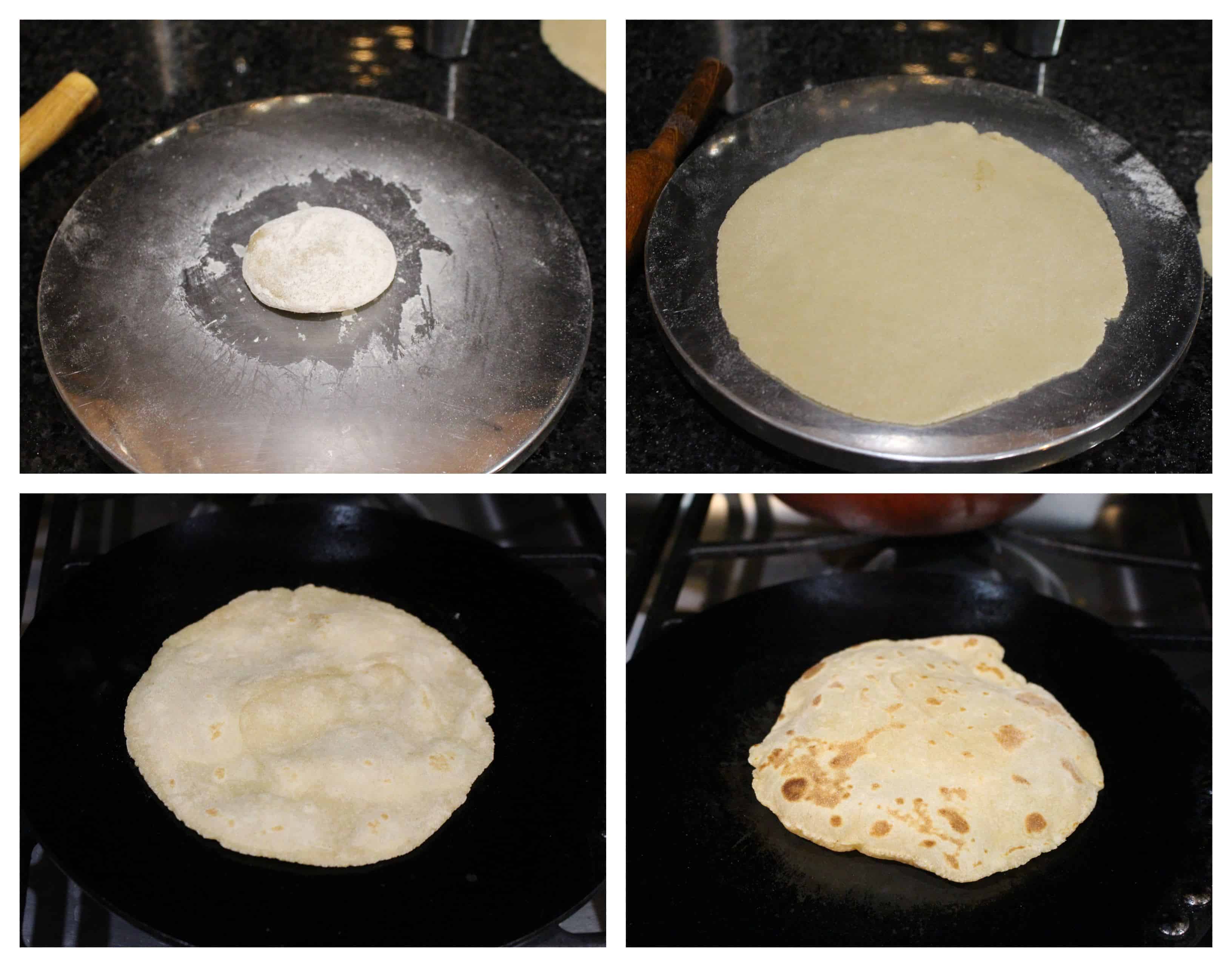 Process shot to roll the roti