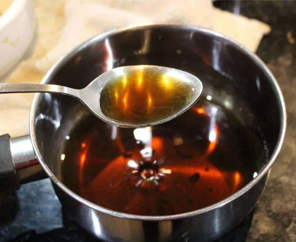 Making the syrup.