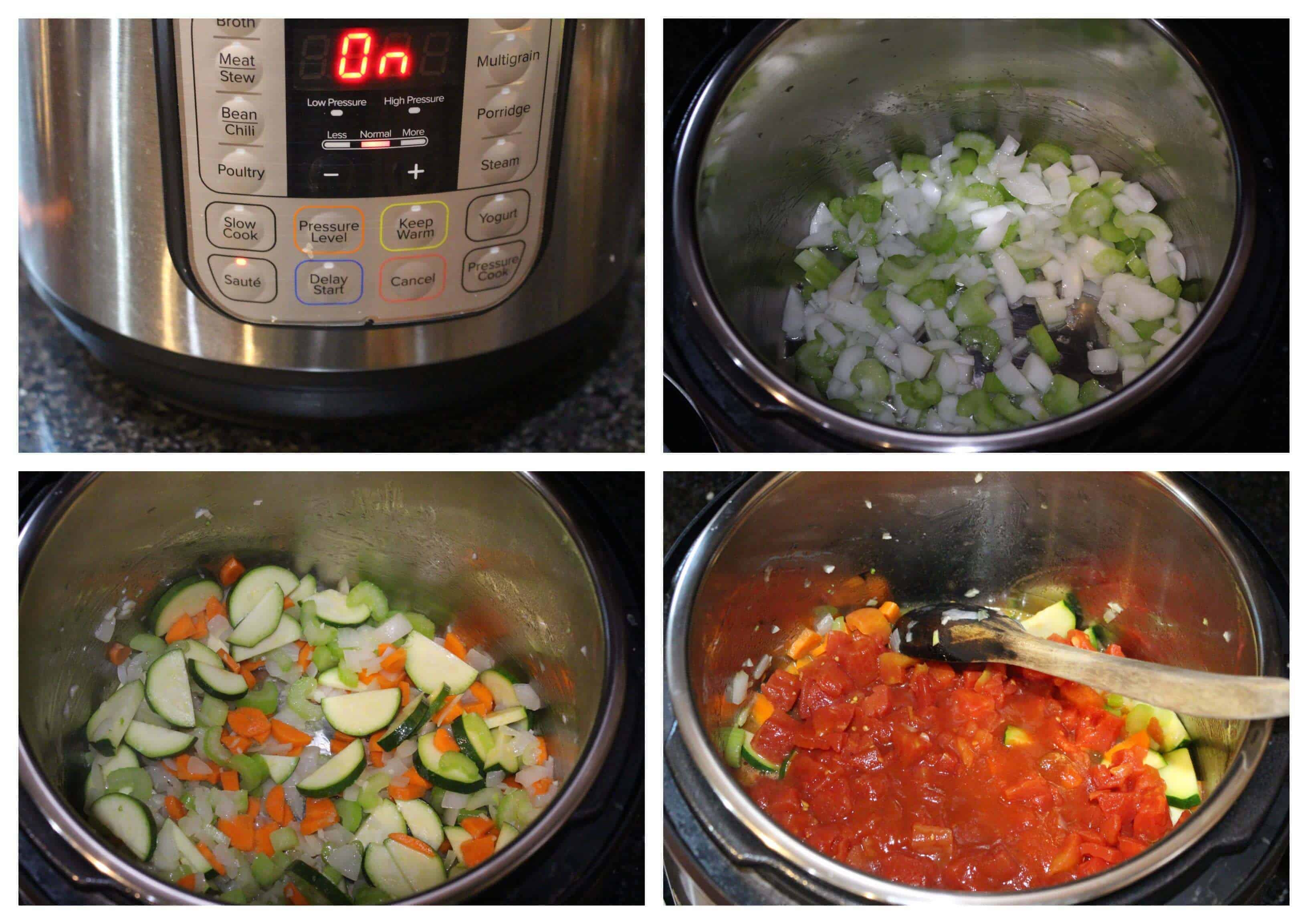 Process shot to make soup in Instant pot