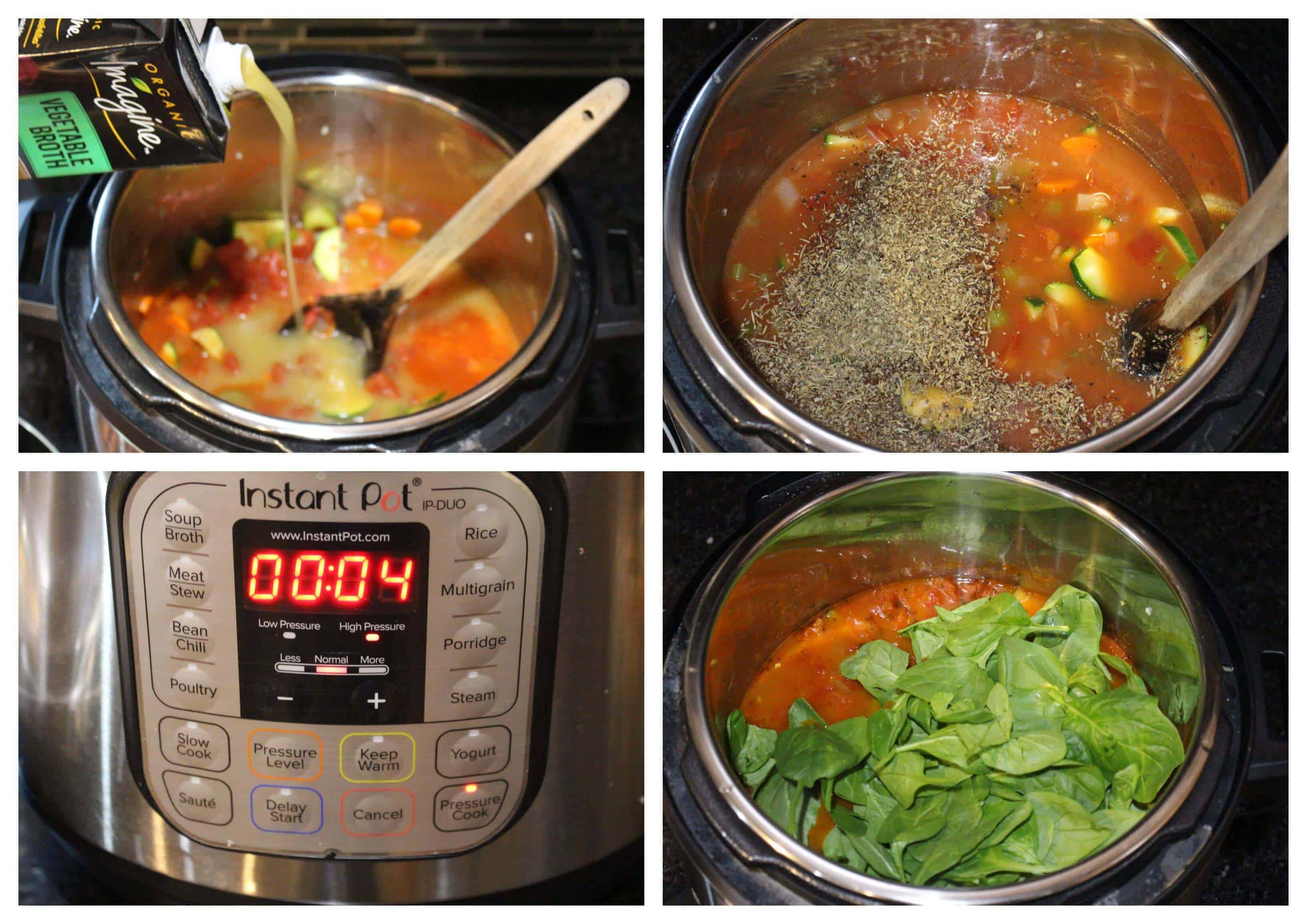 Process shot to make soup in Instant pot