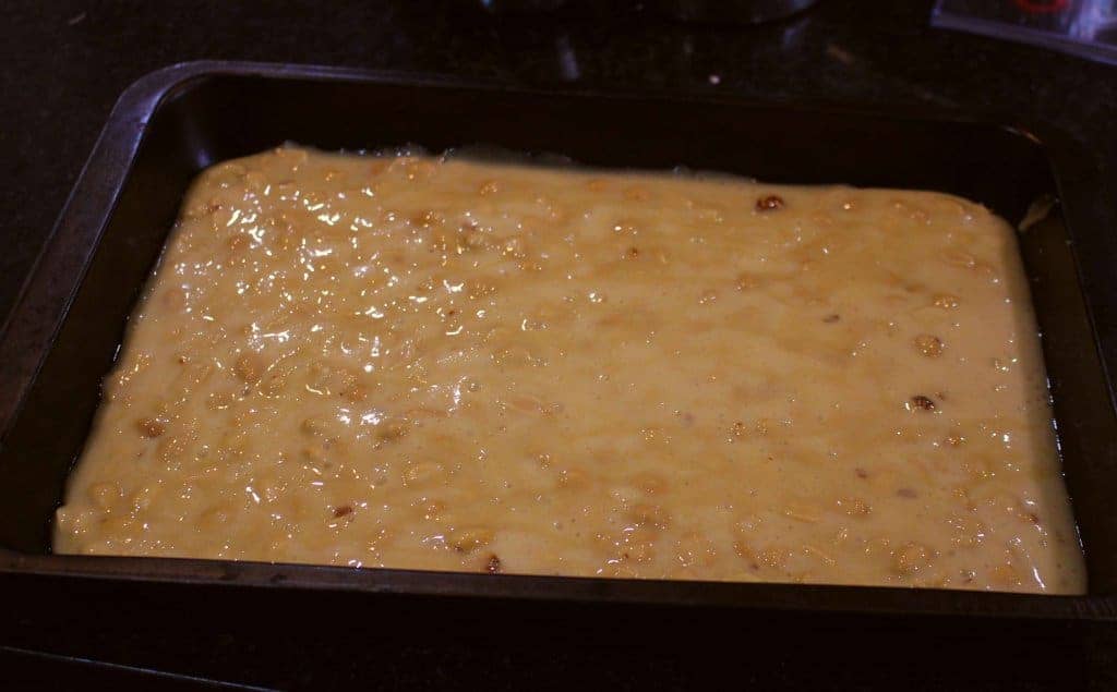 peanut brittle in a tray