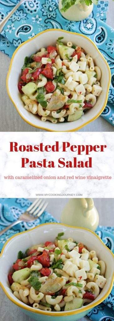 Roasted red pepper pasta salad with red wine vinaigrette