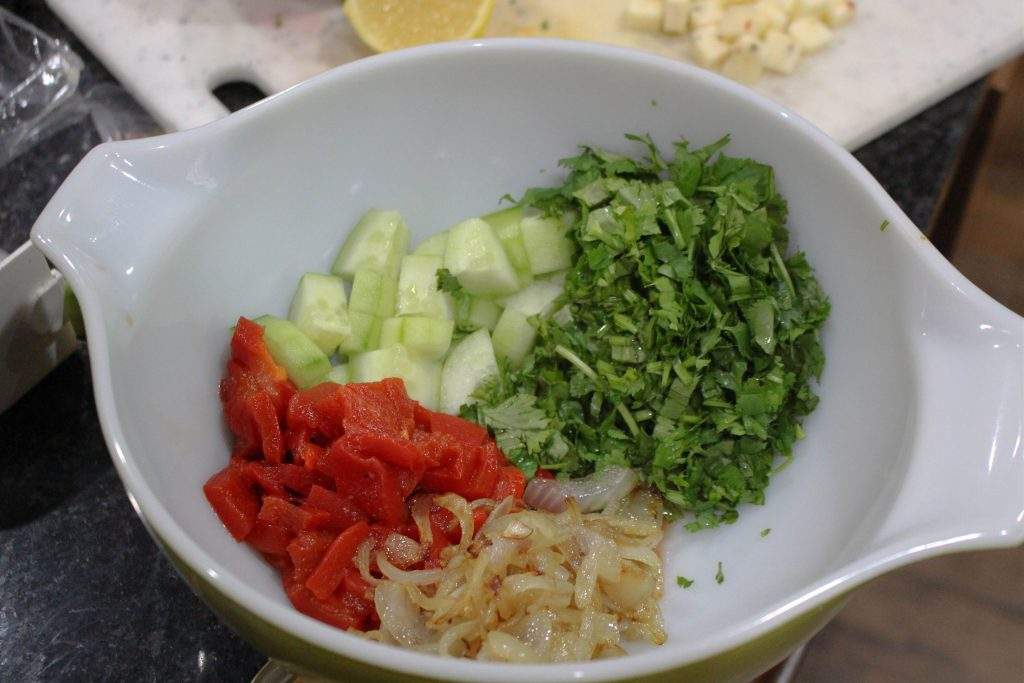 Vegetables for pasta salad